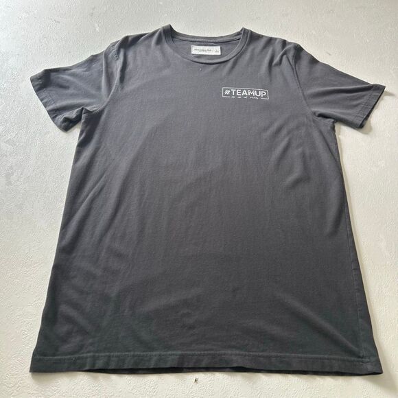 Abercrombie & Fitch #TEAMUP Graphic Tee | Soft Black Cotton T-Shirt | Size L - Picture 4 of 8